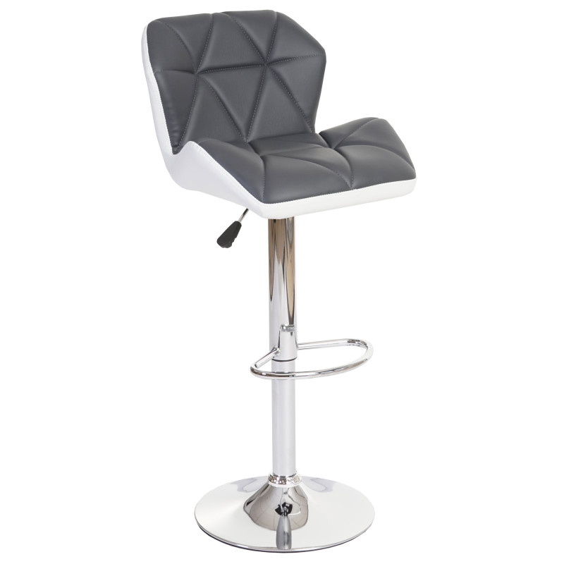 Tabouret de bar tabouret de bar, cuir synthétique réglable en hauteur - gris