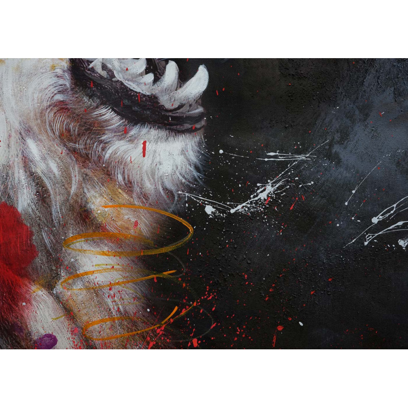 Peinture à l'huile lion peinture sur toile XL, peinte à la main - 180x120cm