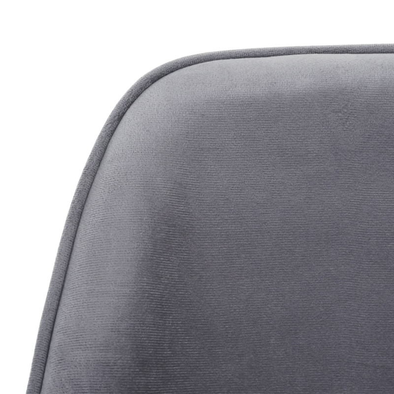 Chaise de salle à manger fauteuil, pivotant, réglable en hauteur - velours gris, pied noir