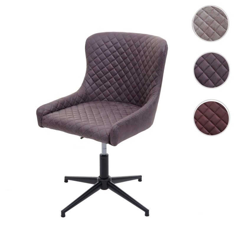Chaise de bureau réglable en hauteur, pivotante, métal vintage - tissu / textile gris foncé