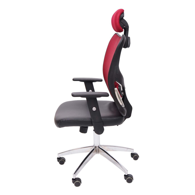 Chaise de bureau professionnelle Atlanta, chaise de direction, pivotante, similicuir - rouge