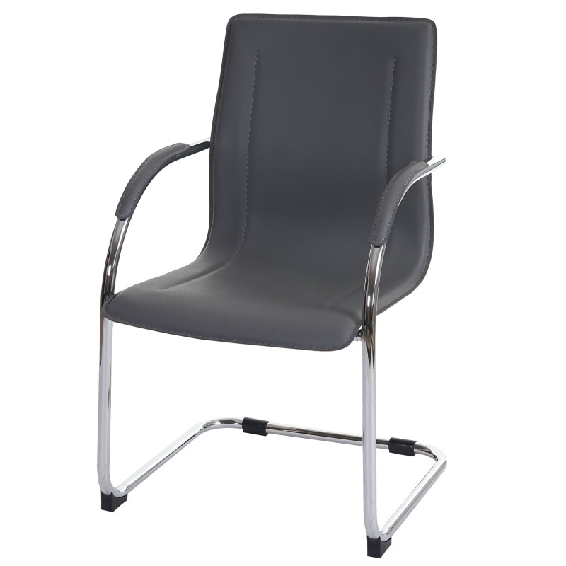 Chaise de conférence Samara, chaise cantilever, PVC - gris