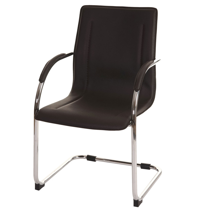 Chaise de conférence Samara, chaise cantilever, PVC - brun