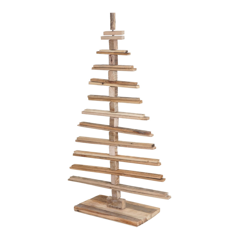 Sapin de Noel décoratif arbre de Noel 3D, aspect shabby, bois de sapin réglable 130x82x82cm