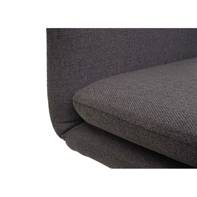 6x chaise de salle à manger , tissu/textile acier brossé - gris brun