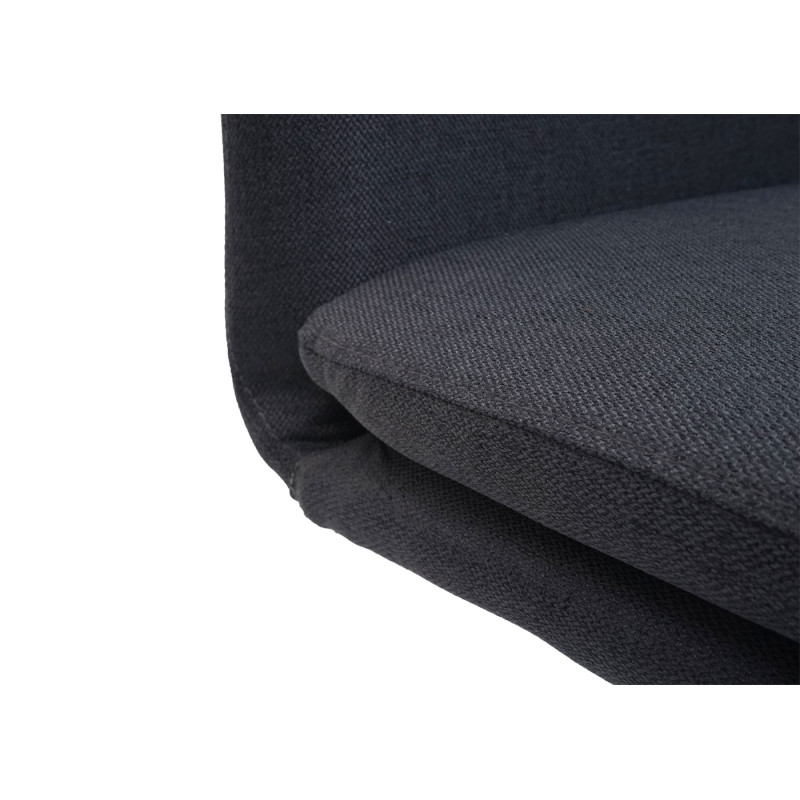 6x chaise de salle à manger , tissu/textile acier brossé - gris foncé