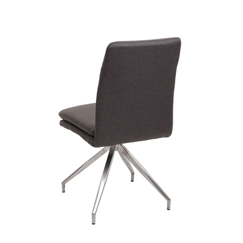 6x chaise de salle à manger  fauteuil chaise, tissu/textile inox brossé - gris-brun