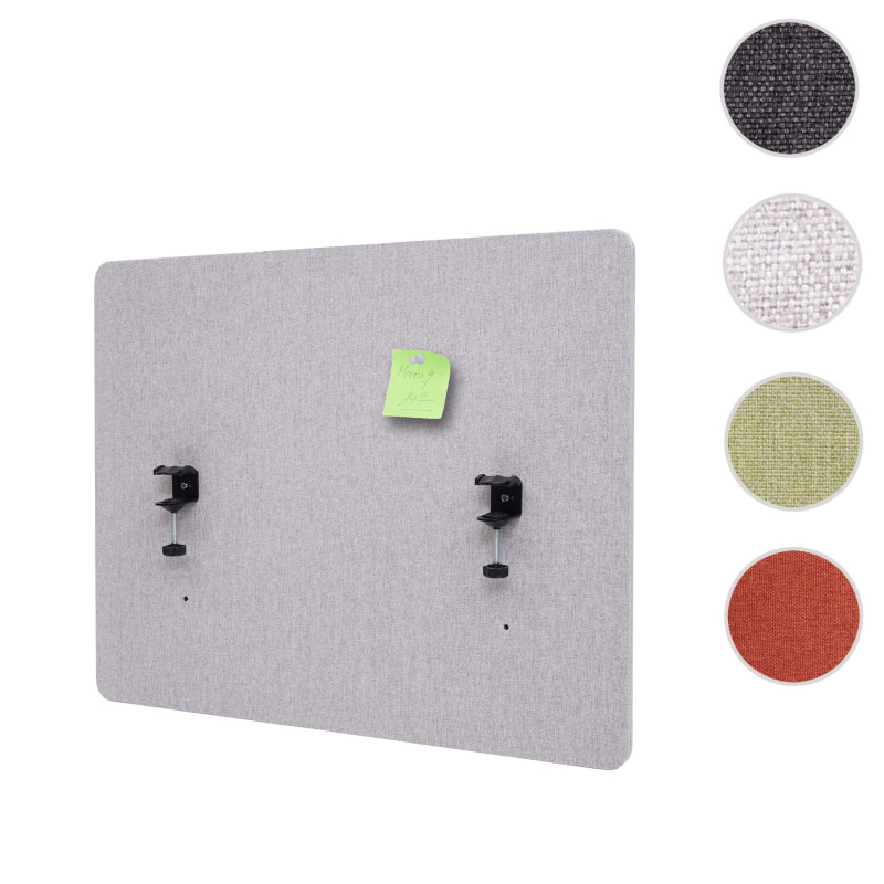 Paroi de séparation acoustique cloison pour bureaux, Protection visuelle,panneau,tissu - 75x60cm,gris