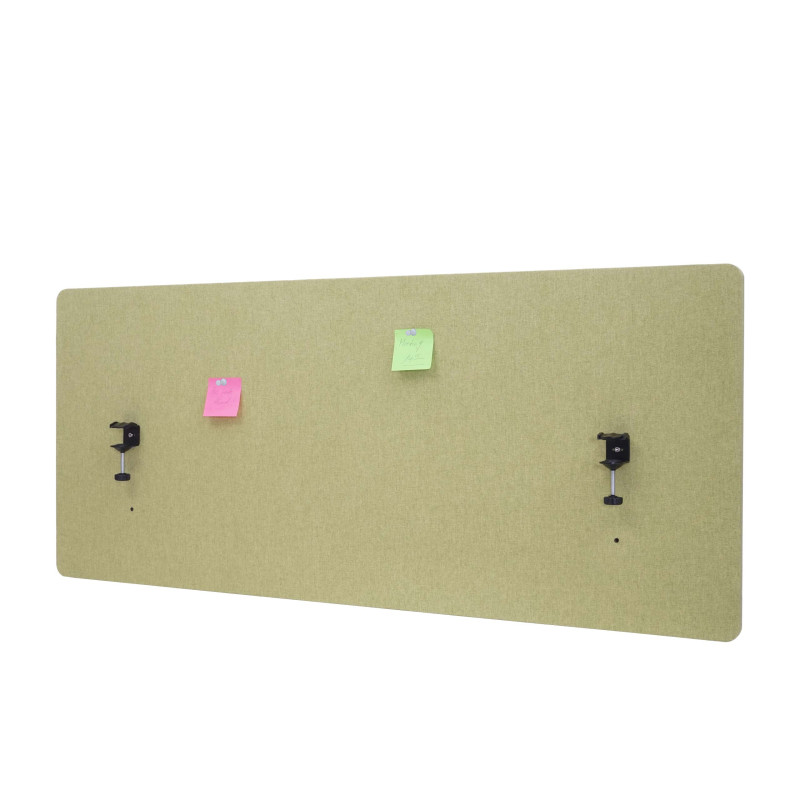 Paroi de séparation acoustique Protection visuelle pour bureau, panneau, tissu - 140x60cm, vert