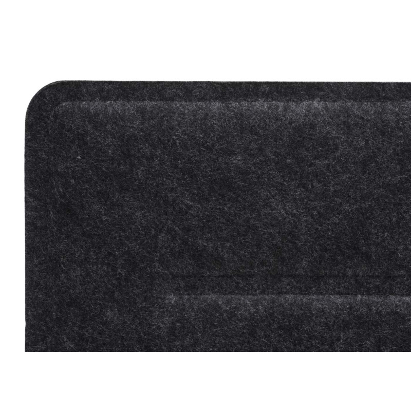 Cloison de table panneau d'affichage de bureau, avec clips, tissu avec gaufrage - 100x30cm noir