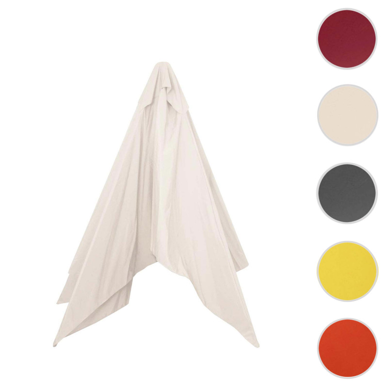 Housse de rechange pour parasol Florida, housse de rechange pour parasol, Ø 3m polyester 6 baleines - crème