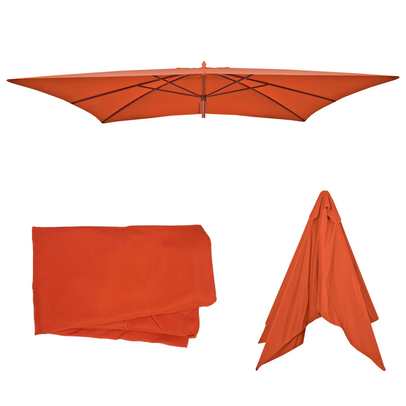 Toîle de remplacement pour Parasol Florida, 3x4m, polyester 6kg - couleur terre cuite