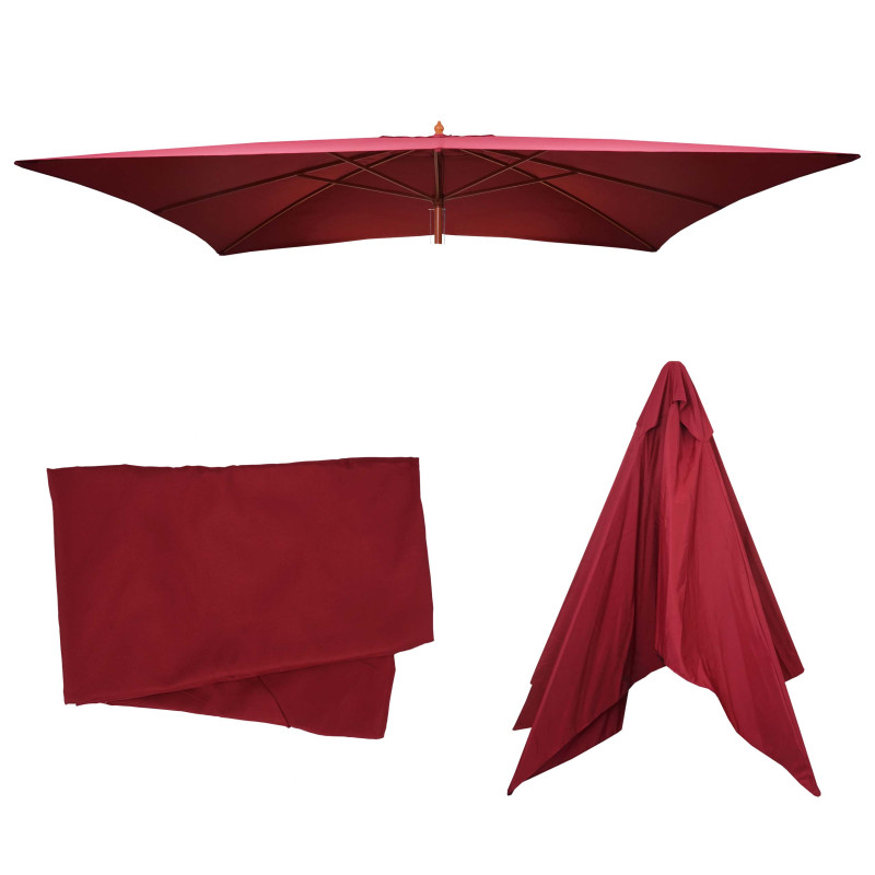 Toîle de remplacement pour Parasol Florida, 3x4m, polyester 6kg - rouge-bordeaux