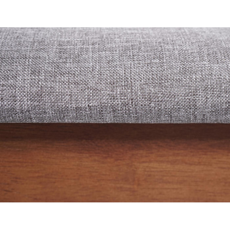 Banc banc de vestiaire, banc de cuisine, bois massif, tissu / textile gris - 120x41 cm