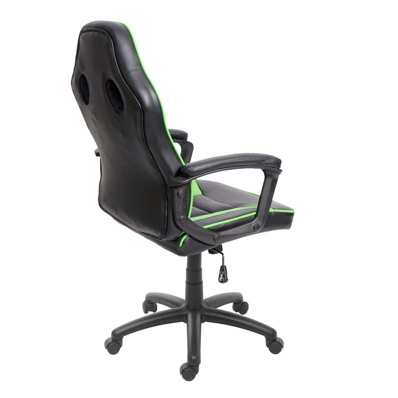 Chaise de bureau chaise pivotante, chaise racing et gaming, similicuir - noir-vert