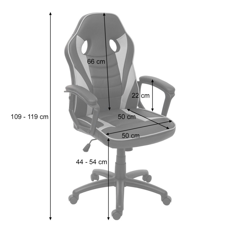 Chaise de bureau chaise pivotante, chaise racing et gaming, similicuir - noir-vert