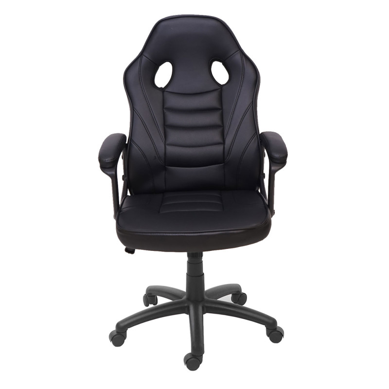 Chaise de bureau chaise pivotante, chaise racing et gaming, similicuir - noir
