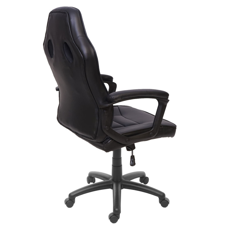 Chaise de bureau chaise pivotante, chaise racing et gaming, similicuir - noir