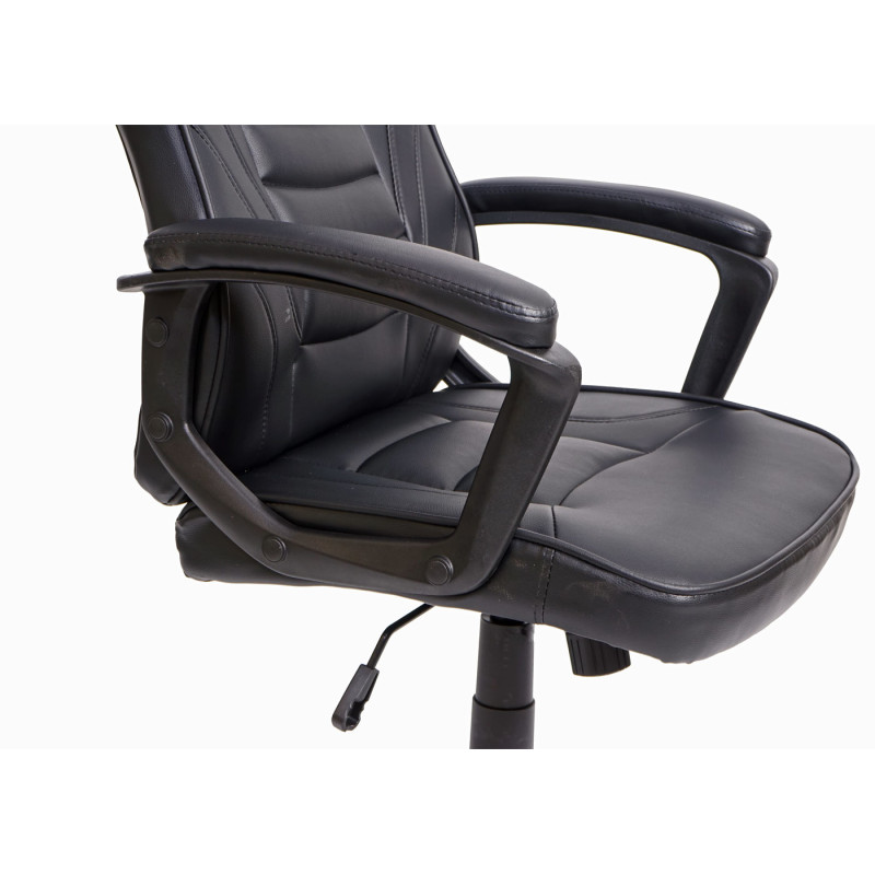 Chaise de bureau chaise pivotante, chaise racing et gaming, similicuir - noir