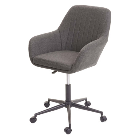 Chaise de bureau pivotante, tissu, avec accoudoirs - gris foncé