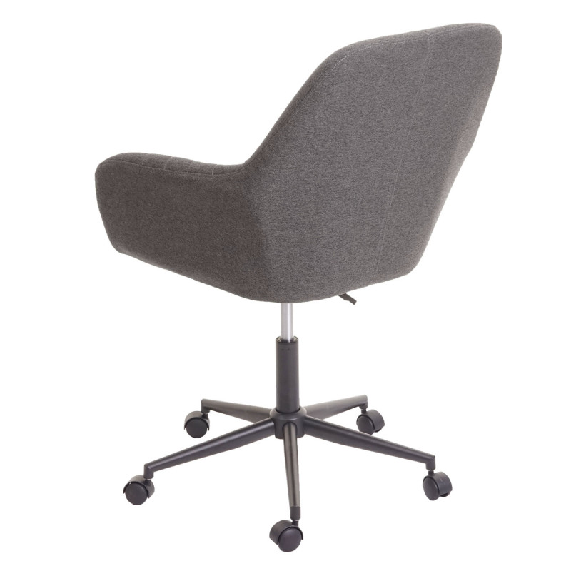 Chaise de bureau pivotante, tissu, avec accoudoirs - gris foncé