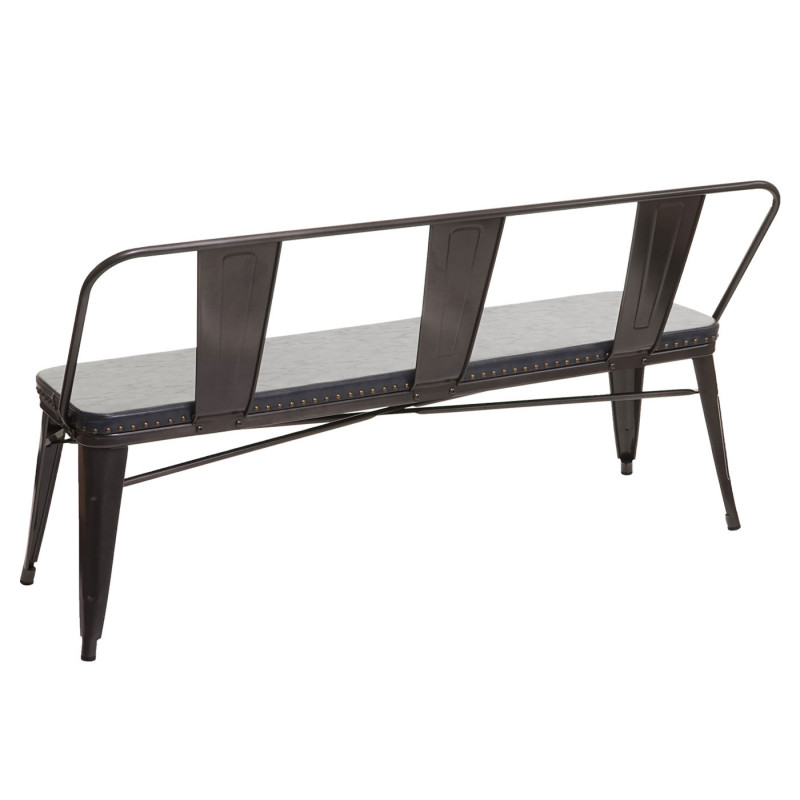 Banc à 3 places, pour salle à manger,design chesterfield, industriel,gastronomie,similicuir-noir-gris