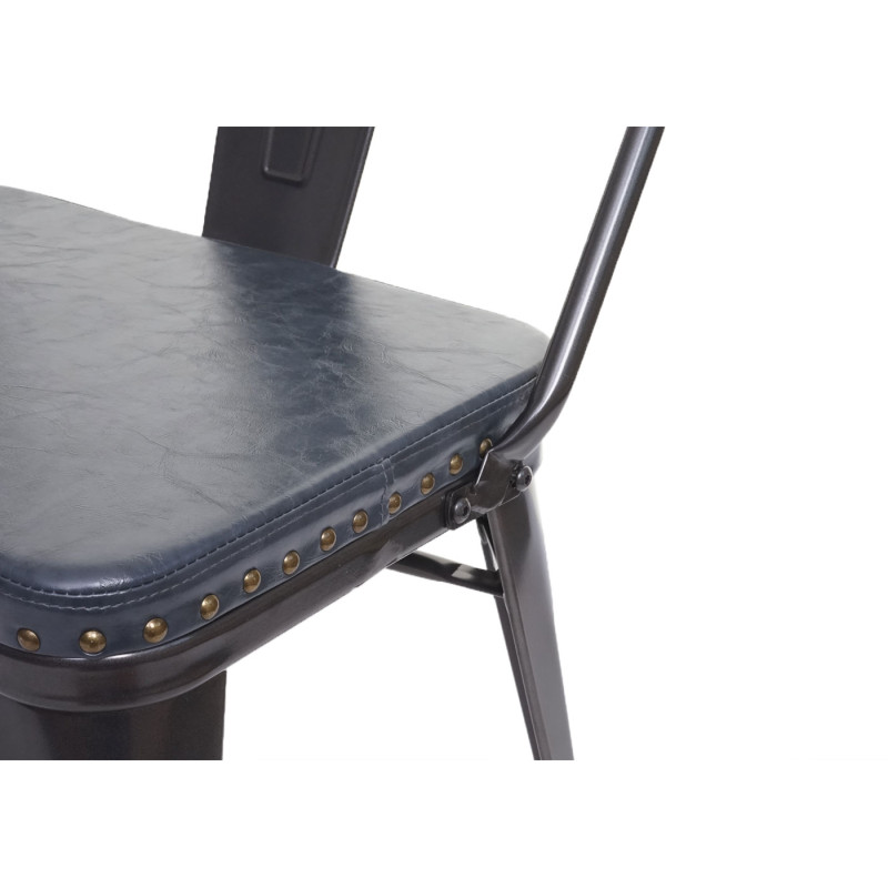 Banc à 3 places, pour salle à manger,design chesterfield, industriel,gastronomie,similicuir-noir-gris