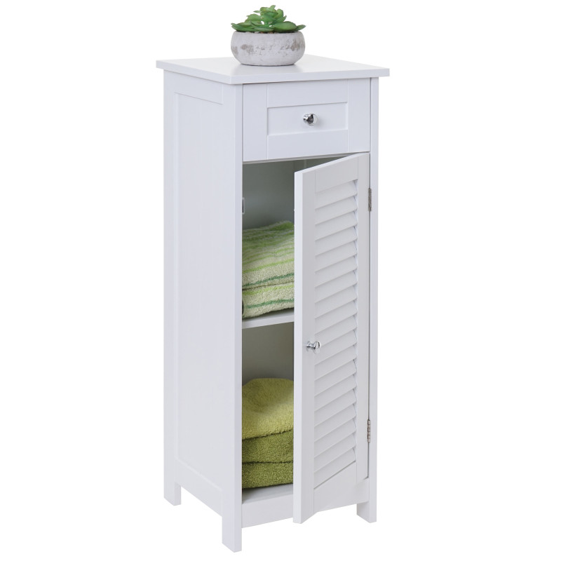 Étagère armoire de salle de bain, compartiment, style maison de campagne 88x32x30cm blanc