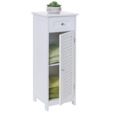 Étagère armoire de salle de bain, compartiment, style maison de campagne 88x32x30cm blanc