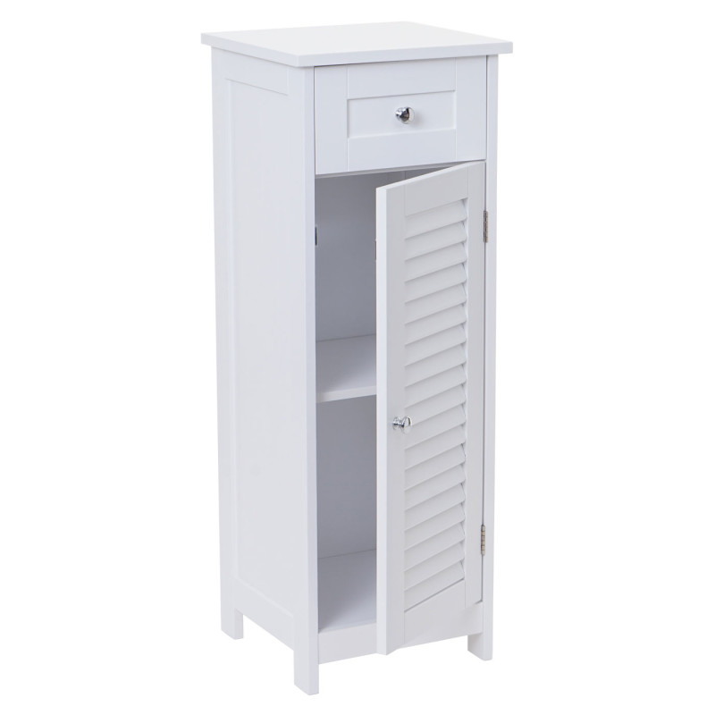 Étagère armoire de salle de bain, compartiment, style maison de campagne 88x32x30cm blanc