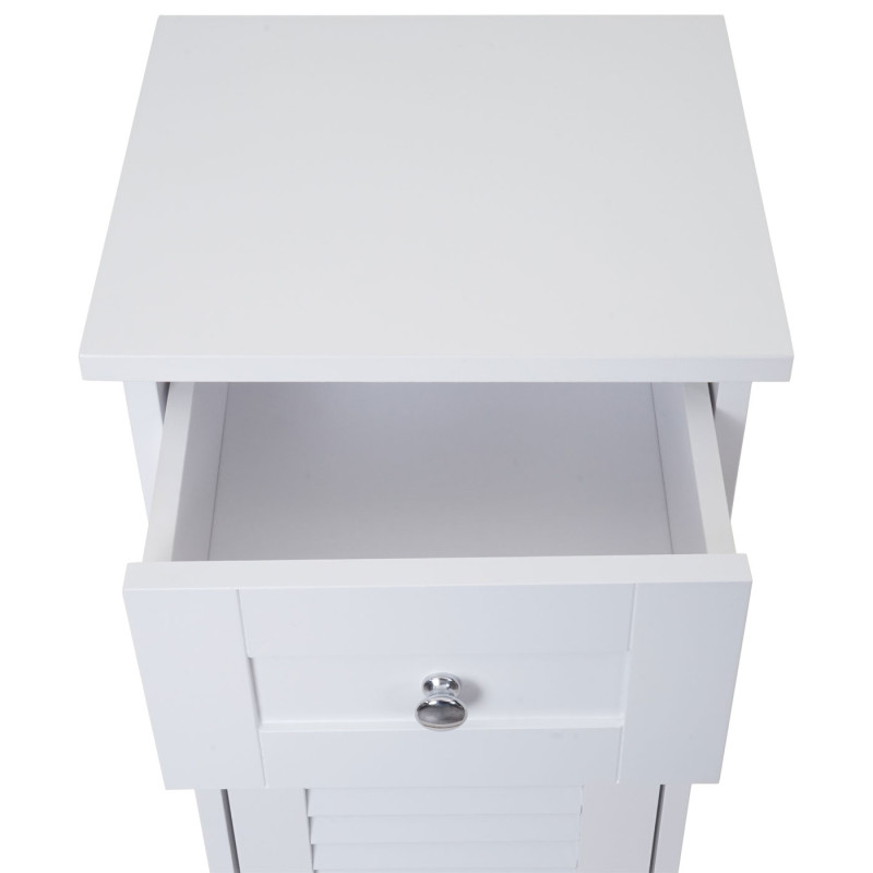 Étagère armoire de salle de bain, compartiment, style maison de campagne 88x32x30cm blanc