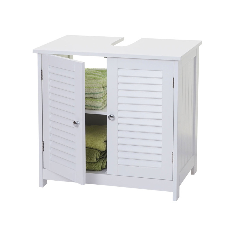 Meuble sous-vasque meuble de salle de bain, compartiment, style maison de campagne 60x59x35cm blanc