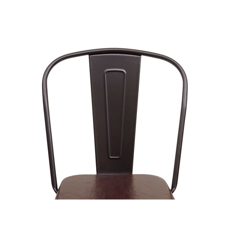 2x Tabouret de bar similicuir Chesterfield, pour gastronomie,design industriel - noir-marron