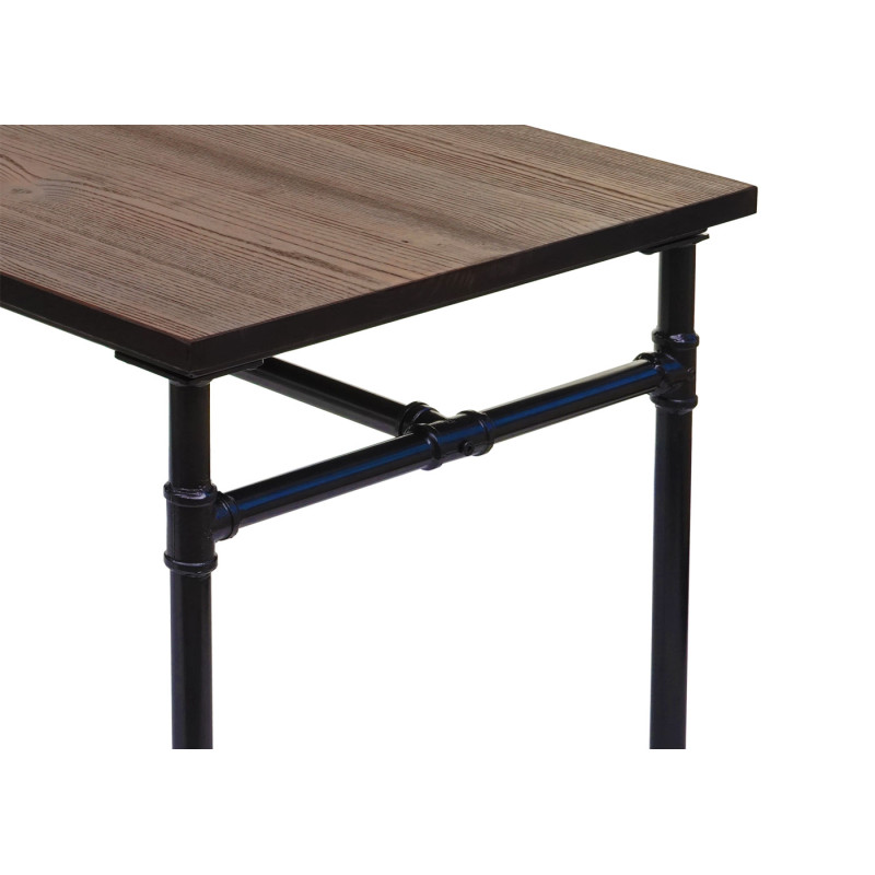 Table pour salle à manger bar, gastronomie, bois d'orme, standards MVG, noir-marron 120x70 cm