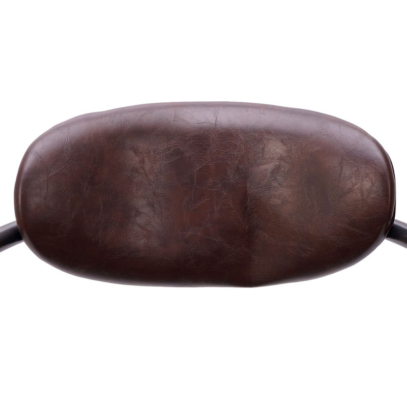 Tabouret de bar de comptoir, réglable en hauteur, design industriel, faux daim - vintage marron