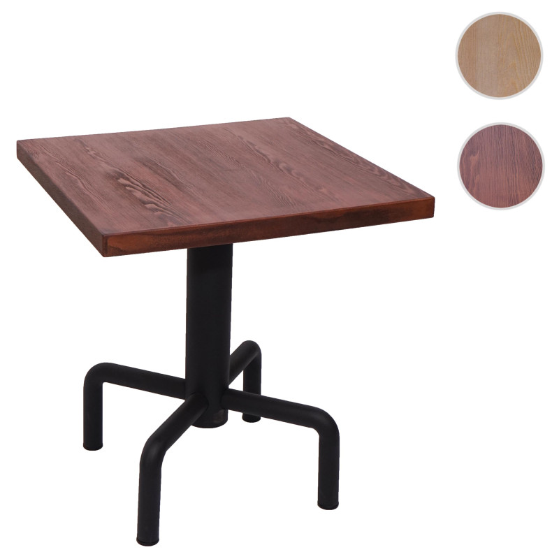 Table de bistrot table de bar, qualité gastronomique industrielle 73x70x70cm - vintage marron