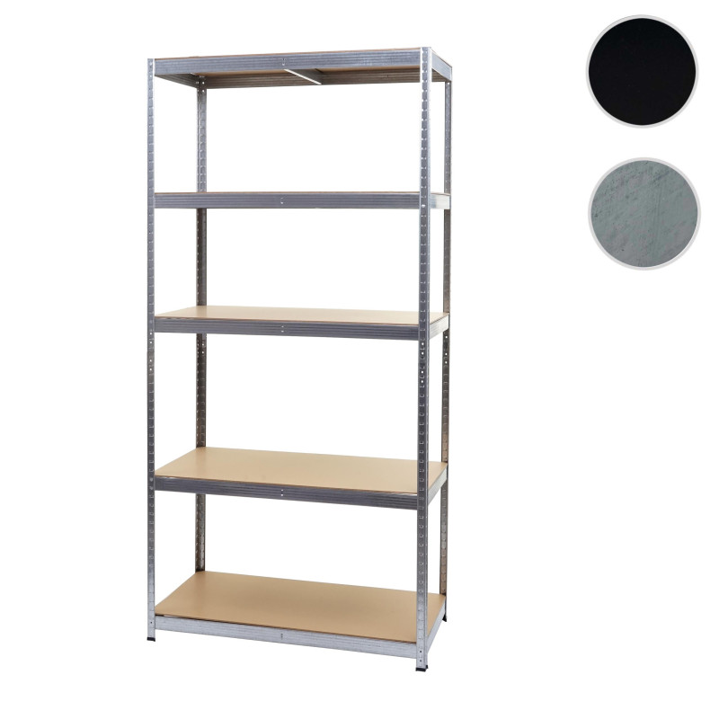 Etagère robuste pour rangement,acier,charge maximale 875 kg, 5 étagères - noir 200x120x60cm