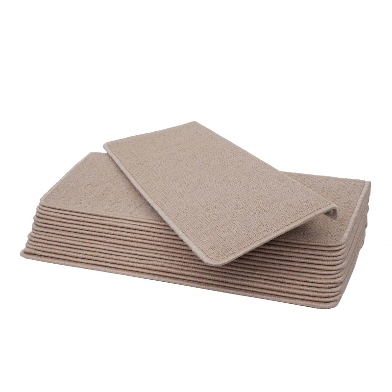 Lot de 15 tapis pour marches d'escalier protection d'escalier, 65x25cm - rectangulaire,crème-beige