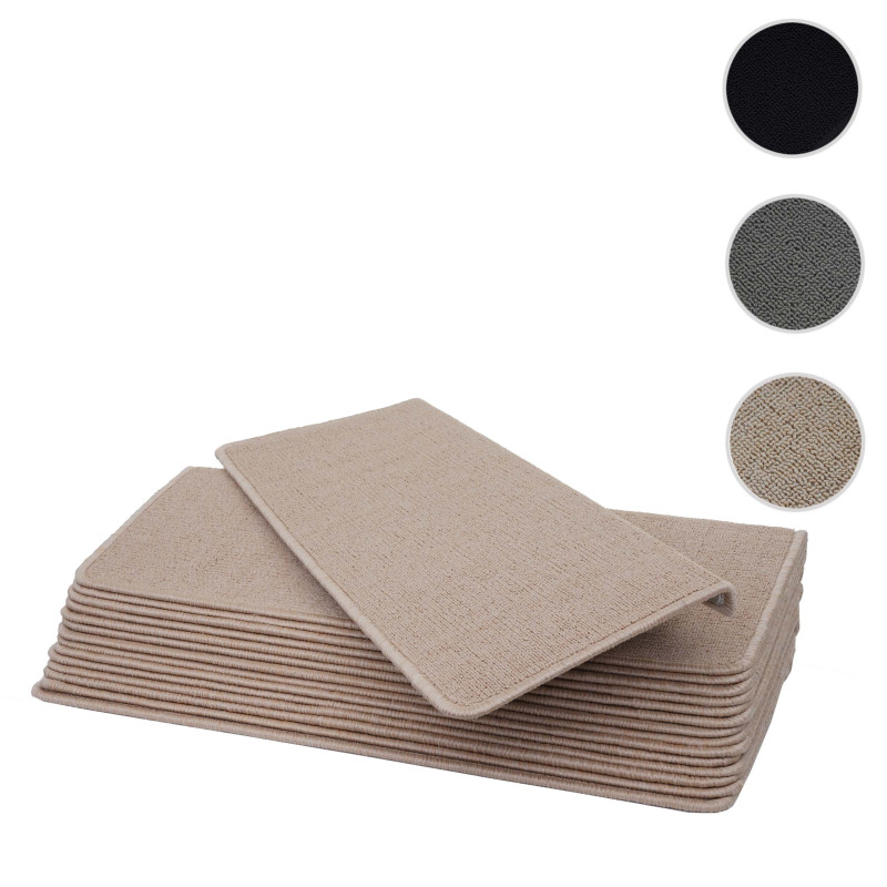 Lot de 15 tapis pour marches d'escalier protection d'escalier, 65x25cm - rectangulaire,crème-beige