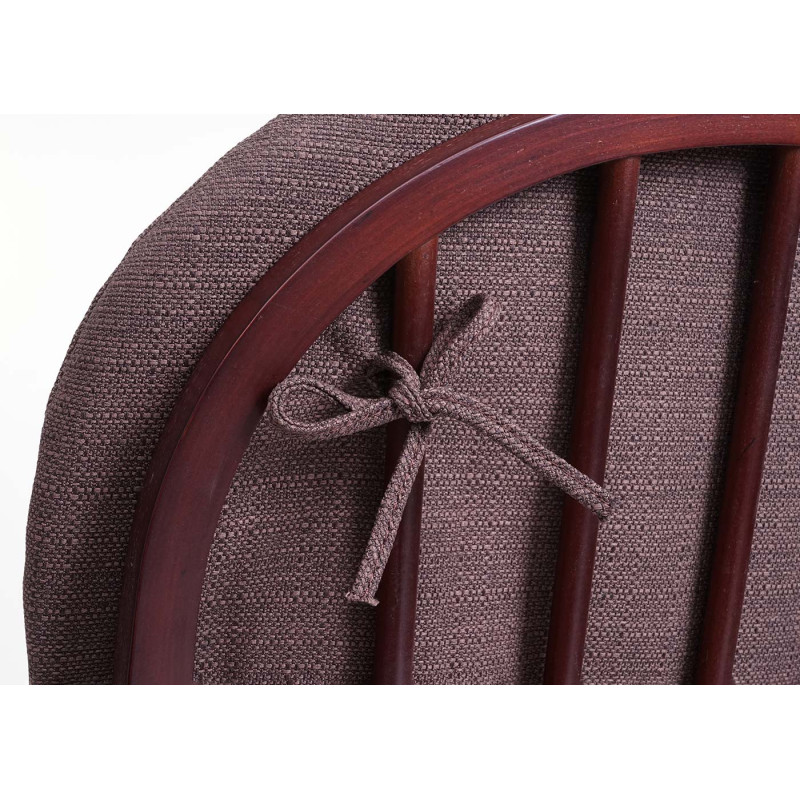 Chaise bercante chaise de relaxation, tissu / textile, bois massif - marron, châssis marron