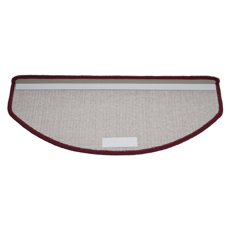 Lot de 15 tapis pour marches d'escalier protection d'escalier, 65x25cm - semi-circulaire, bordeaux