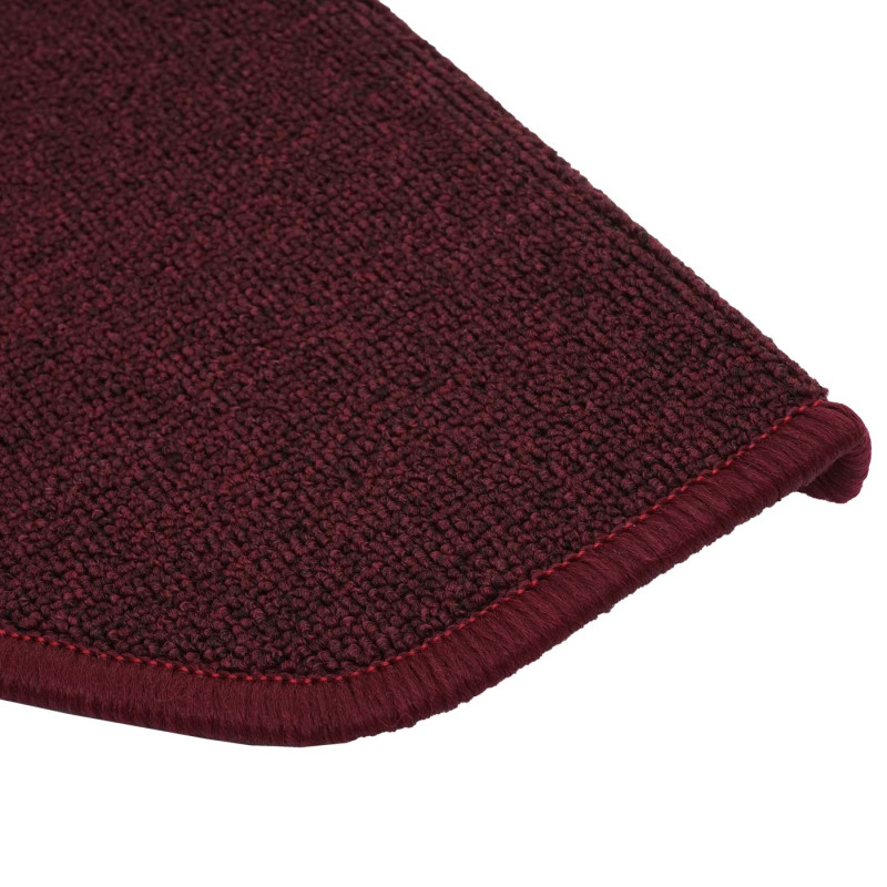 Lot de 15 tapis pour marches d'escalier protection d'escalier, 65x25cm - semi-circulaire, bordeaux