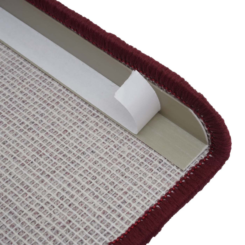 Lot de 15 tapis pour marches d'escalier protection d'escalier, 65x25cm - semi-circulaire, bordeaux