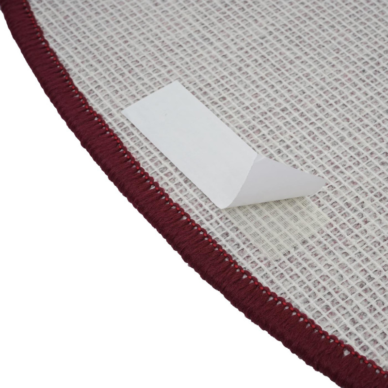 Lot de 15 tapis pour marches d'escalier protection d'escalier, 65x25cm - semi-circulaire, bordeaux