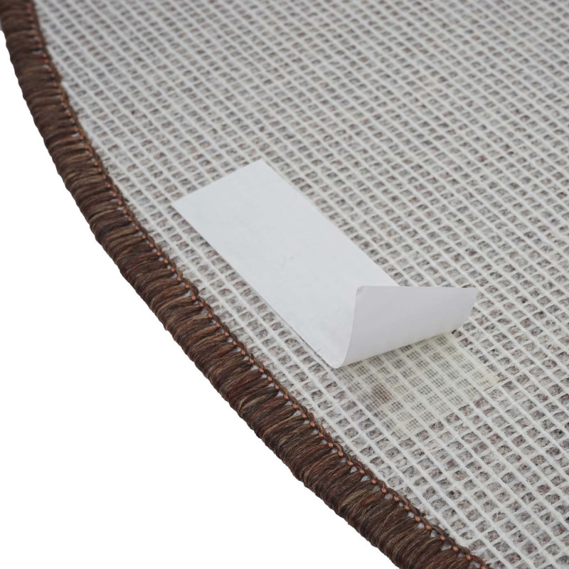 Lot de 15 tapis pour marches d'escalier protection d'escalier, 65x25cm - semi-circulaire, brun