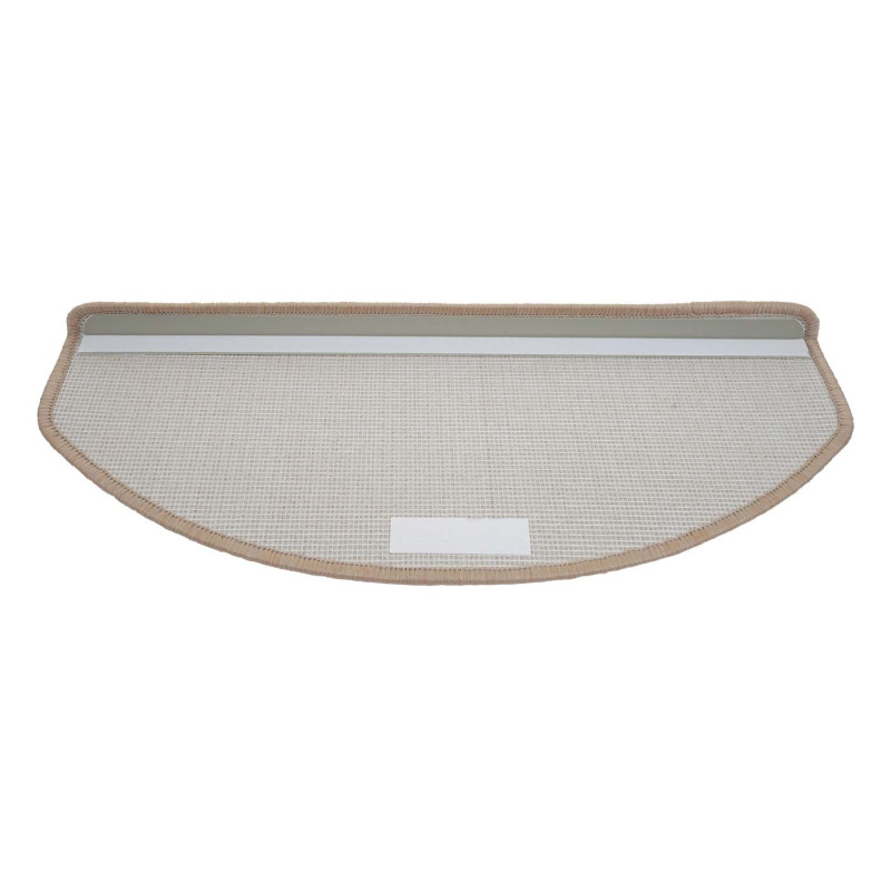 Lot de 15 tapis pour marches d'escalier protection d'escalier, 65x25cm - semi-circulaire, crème-beige