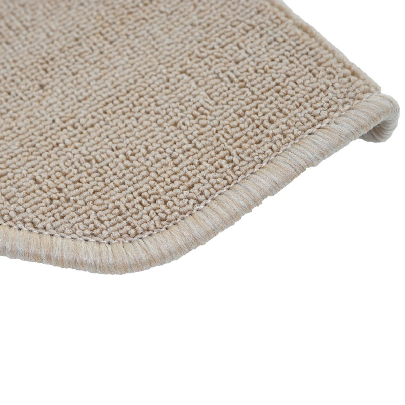 Lot de 15 tapis pour marches d'escalier protection d'escalier, 65x25cm - semi-circulaire, crème-beige