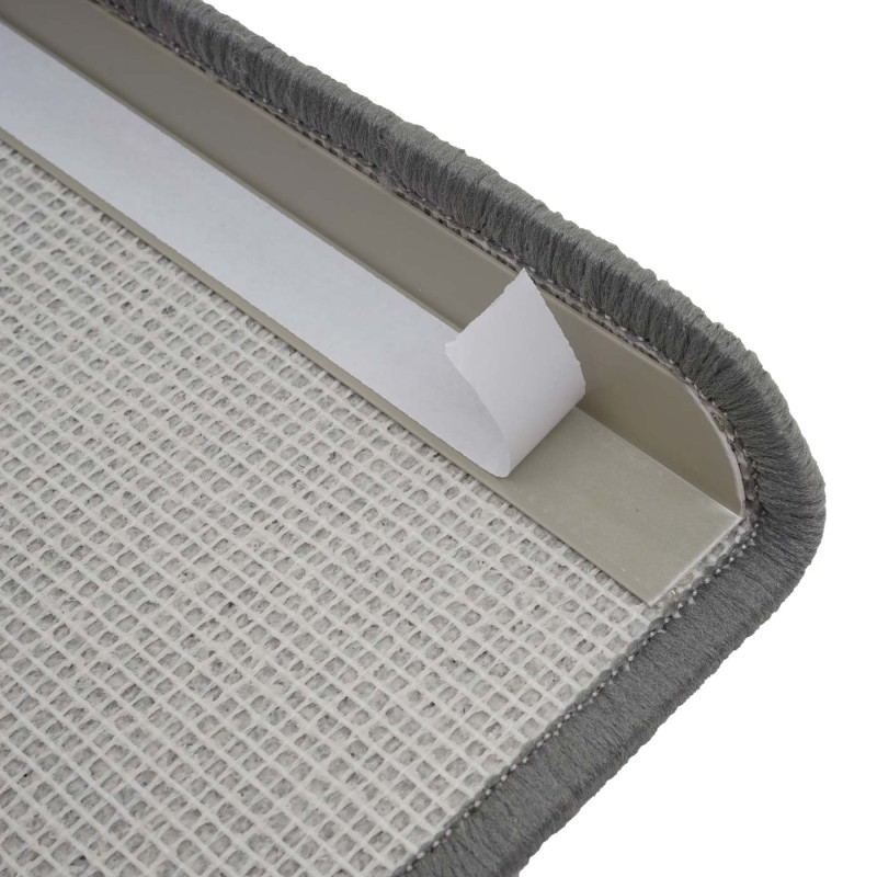 Lot de 15 tapis pour marches d'escalier protection d'escalier, 65x25cm - semi-circulaire, gris