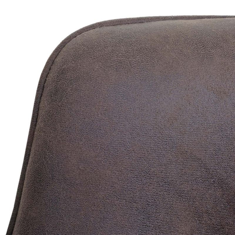 Chaise de salle à manger fauteuil, mécanisme basculant, tissu, acier inox brossé - marron