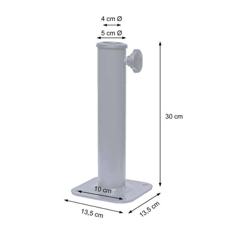 Support pour ancrage au sol support de parasol pour ancrage au sol, métal Ø 38-48mm